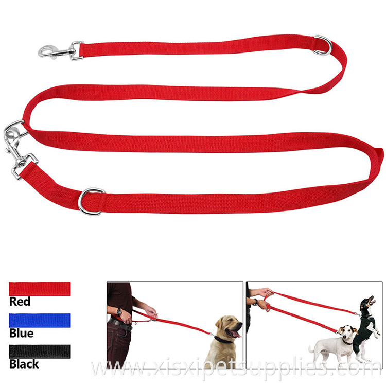 Multi Functional Nylon Hands Free Pet Dog Leash Double Ended Leads Training Rope